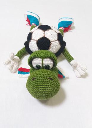 Черепашонок футболіст черепаха м'яч футбольний ручна робота іграшка м'яка подарунок для дитини1 фото