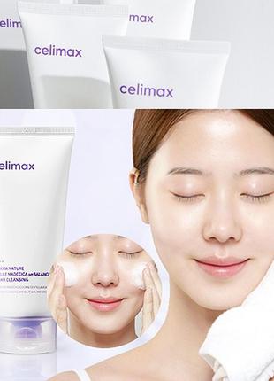 Ніжна пінка з нейтральним ph celimax derma nature relief madecica ph balancing cleansing foam2 фото