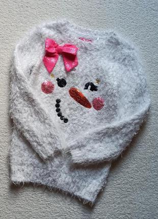 Новогодний свитер травка на 7-8 лет, идеал.