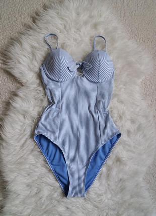 Цільний купальник з фактурного трикотажу