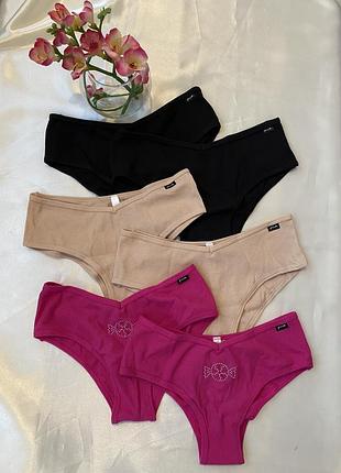 Бавовняні трусики, хлопковые трусы в рубчик , victoria's secret, виктория сикрет