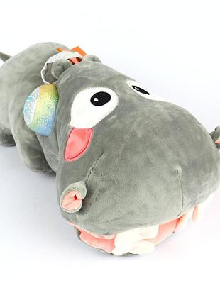 21527сер м'яка іграшка бегемот лілу великий 70 см сірий тм копиця