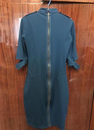 Сукня з плотнрго трикотажу кольору морської хвилі р 44