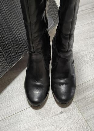 Зимние кожаные сапоги на каблуке, 36-37 размер4 фото
