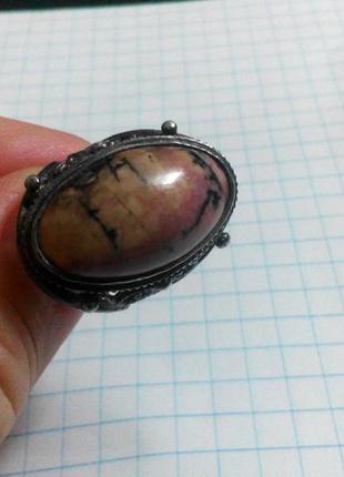 Старинное серебряное кольцо  с радонитом 16 размер5 фото