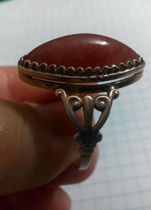 Серебряное кольцо  в позолоте с сердоликом звезда 875 проба1 фото