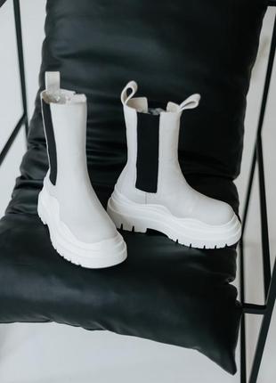 Bottega veneta mid white premium  зимние женские ботинки ботега венета4 фото