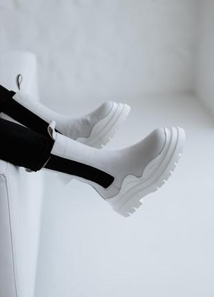 Bottega veneta mid white premium  зимние женские ботинки ботега венета7 фото
