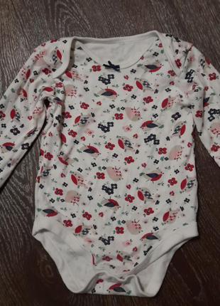 Брендовий бавовняний боді з довгими рукавами на 12 -18 місяців від tu