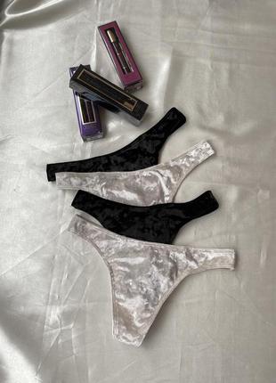 Бархатные, велюровые, бархатные трусики, стринги victoria’s secret