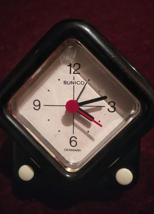 Часы будильник sunico ретро, кварцевые. дания.