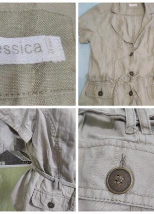Жакет,пиджак с коротким рукавом /рубашка в стиле "сафари", милитари/лен /yessica4 фото