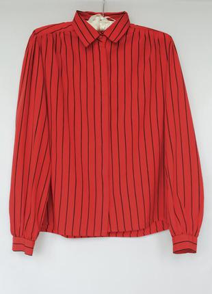 Шикарная красная блуза в полоску2 фото