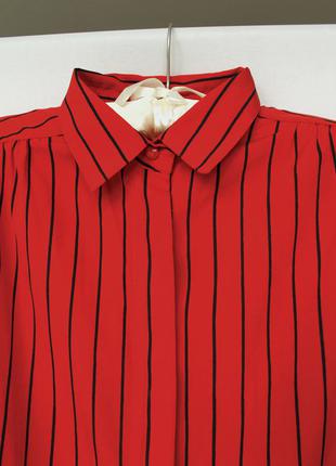 Шикарная красная блуза в полоску3 фото