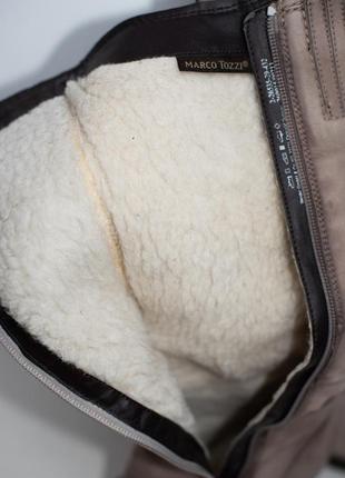 Высокие зимние  кожанные сапоги на каблуке и  натуральной овчине. 36 р6 фото