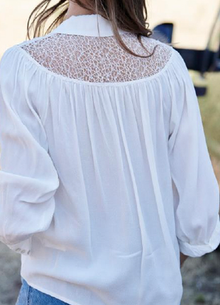 Блуза молочного цвета с кружевом laure+max (yuka), франция6 фото