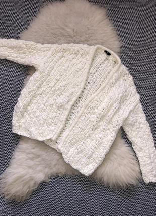 В'язаний кардиган шерсть вовняної молочний светр, кофта6 фото