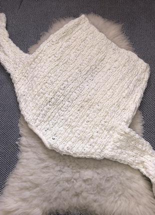 В'язаний кардиган шерсть вовняної молочний светр, кофта10 фото