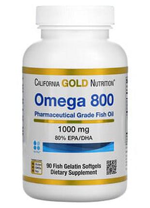 California gold nutrition, омега 800, риб'ячий жир фармацевтичної ступеня чистоти, 80% епк/дгк, у фор