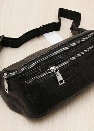 Мужская сумка поясная, натуральная кожа