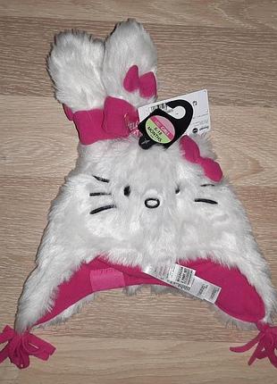 Набор шапка и рукавички на флисе hello kitty 6-18 месяцев