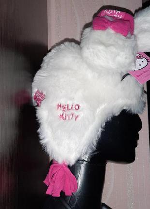 Набір шапка і рукавиці на флісі hello kitty 6-18 місяців2 фото