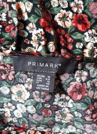 Блуза в дрібний квітковий принт вільного крою та круглою горловиною primark(розмір 14-16)6 фото