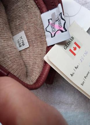 100%кожа+100%шерсть перчатки glosab