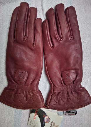 100%кожа+100%шерсть перчатки glosab