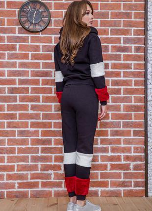 Новинка!! качественный костюм спортивный на флисе еффектный для стильной девушки цвета s m l xl5 фото