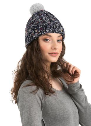 Молодежная шапка fulfil  с бубоном унисекс от loman! польша!