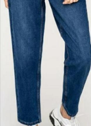 Женские синие джинсы | mom's | прямые3 фото