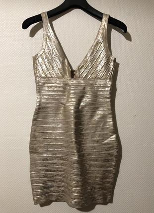 Платье бандажное металлик