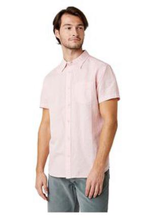 Новая льняная рубашка нежно розового цвета s