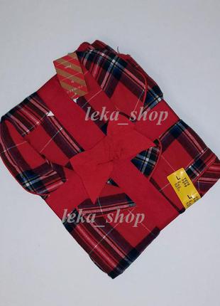 Піжама новорічна тонка фланель червоний в клітку primark family look