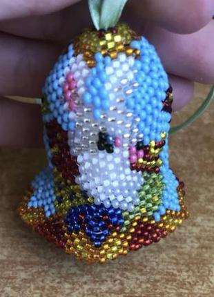 Дзвіночок пасхальний / брелок з бісеру