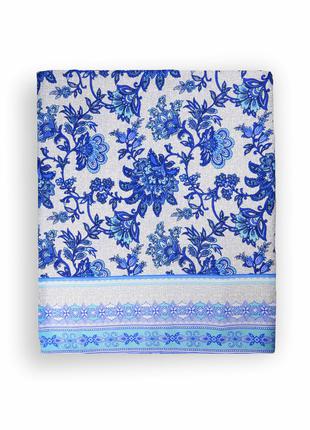 Скатерть рогожка (голубая) скатертина кухонна