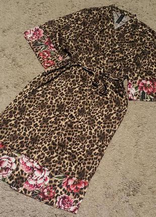 Оригинал.новый,шикарный халат-кимоно оверсайз с леопардовым принтом dorina4 фото