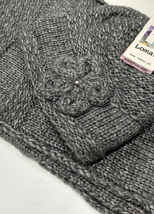 Зимовий жіночий комплект neo з вовни альпаки і мериноса від loman! польща !