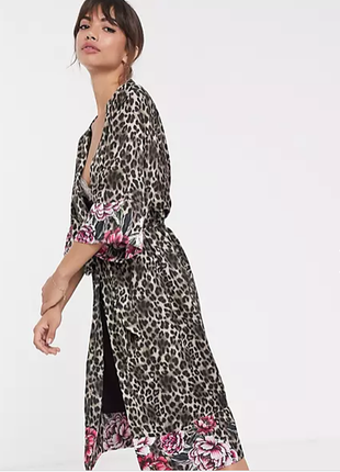 Оригинал.новый,шикарный халат-кимоно оверсайз с леопардовым принтом dorina1 фото
