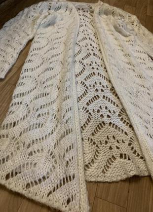 Кардиган лало ажурний білий в'язаний