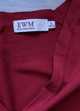 Шикарний вовняної кардиган від бренду ewm цегляного кольору шерсть меріно5 фото