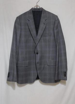Піджак слім сірий у клітинку тонка вовна 'paul smith' 50-52р великий ріст