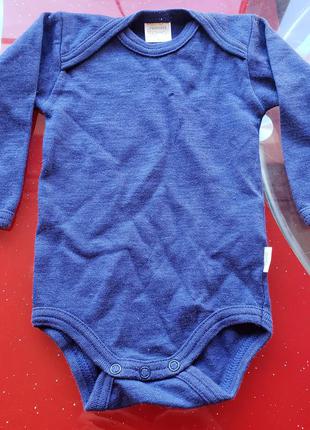 Peanuts теплый шерстяной термо бодик мальчику 3-6-9м 62-68-74см