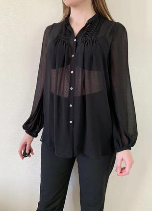 Блуза, блузка, шифонова, чорна, zara