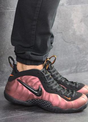 Чоловічі демісезонні шкіряні кросівки мідні з чорним nike air foamposite pro🆕 найк9 фото