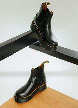Dr.martens jadon chelsea lux качественные осенние ботинки на платформе мартинс9 фото