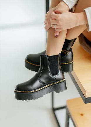 Dr.martens jadon chelsea lux качественные осенние ботинки на платформе мартинс2 фото