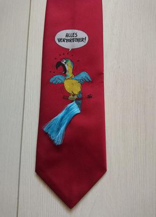 Галстук краватка з попугаєм3 фото