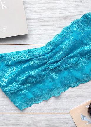 Новый итальянский топ лиф бандо tezenis xs s кружевной мягкий бирюзовый